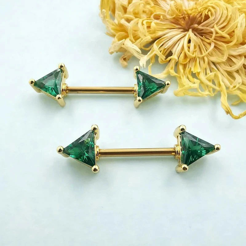 316L Surgical SS Black Fairyland CZ Nipple barbell Shiny Nipple Piercing