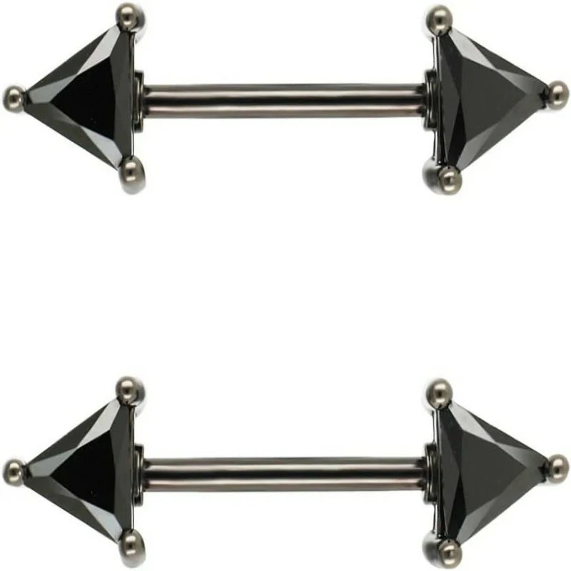 316L Surgical SS Black Fairyland CZ Nipple barbell Shiny Nipple Piercing