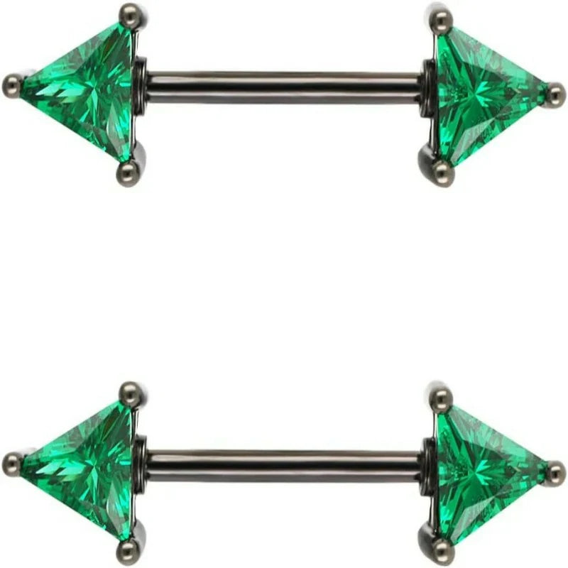 316L Surgical SS Black Fairyland CZ Nipple barbell Shiny Nipple Piercing