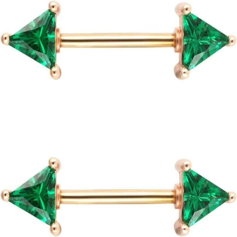 316L Surgical SS Black Fairyland CZ Nipple barbell Shiny Nipple Piercing