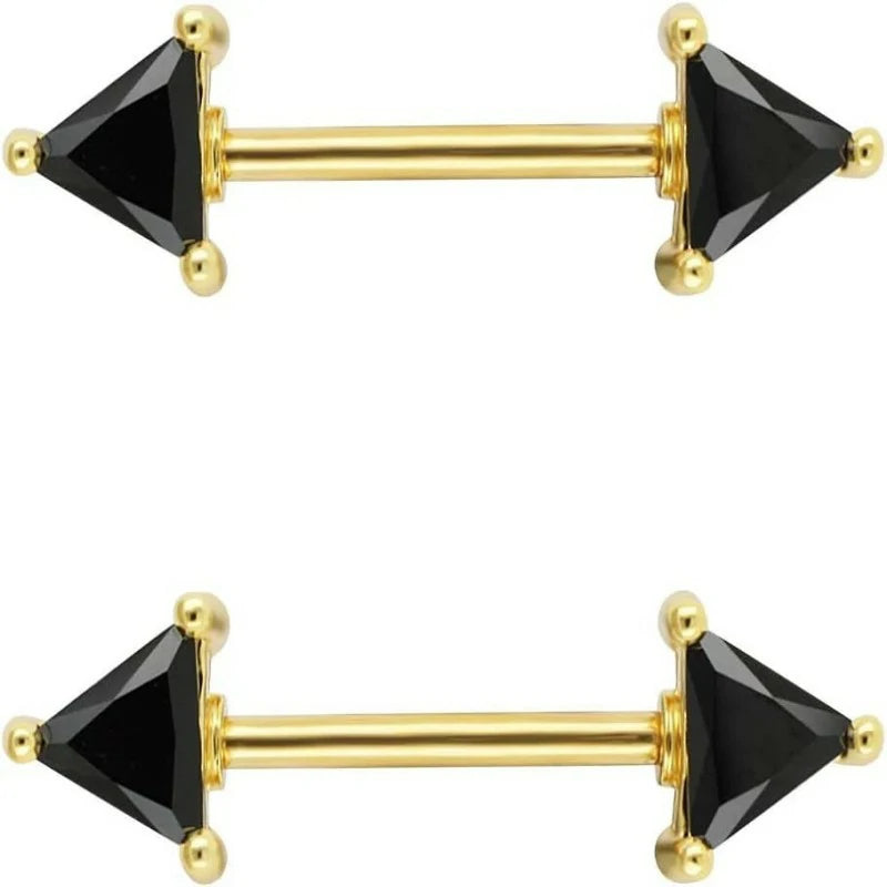 316L Surgical SS Black Fairyland CZ Nipple barbell Shiny Nipple Piercing