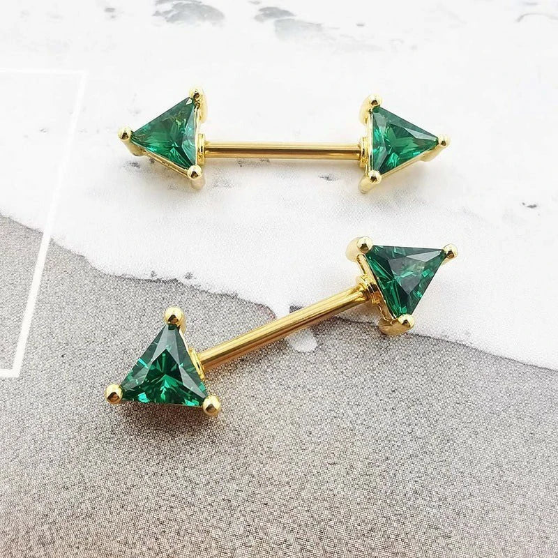 316L Surgical SS Black Fairyland CZ Nipple barbell Shiny Nipple Piercing