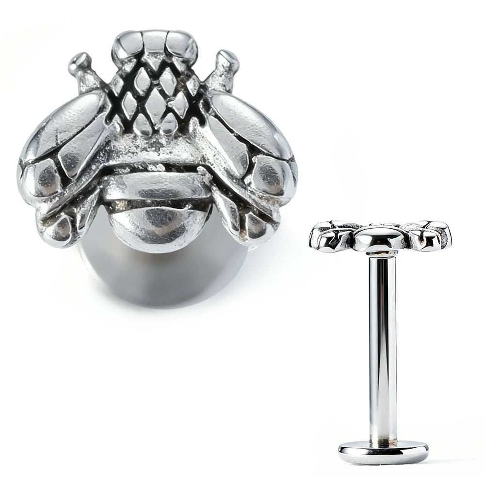 316L Surgical Steel Flat Back Earrings 16g Internally Threaded Cartilage Stud Nose Lip Piercing Jewelry