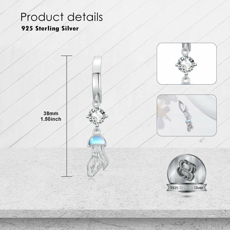 14GA Shimmery Jellyfish 316L Surgical Stainless Steel Navel Belly Button Ring