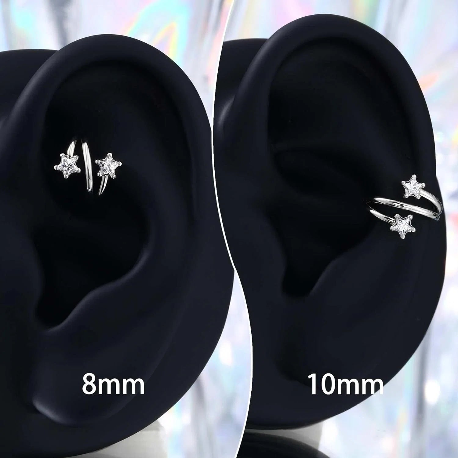 316L Surgical Steel Cartilage Earrings 16 Gauge Hoop Jewelry Double Helix Piercing - QIAO CrystalQIAO CrystalQIAO Crystal