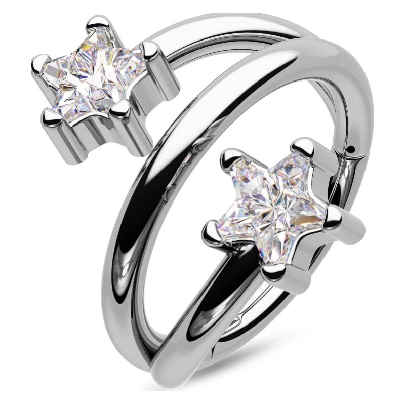 316L Surgical Steel Cartilage Earrings 16 Gauge Hoop Jewelry Double Helix Piercing - QIAO CrystalQIAO CrystalQIAO Crystal