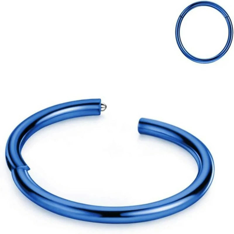 316L Surgical Steel Hinged Nose Rings Hoop for Nostril Septum Cartilage Ear Lobe Piercings