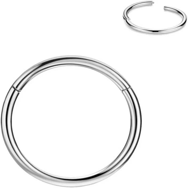 316L Surgical Steel Hinged Nose Rings Hoop for Nostril Septum Cartilage Ear Lobe Piercings