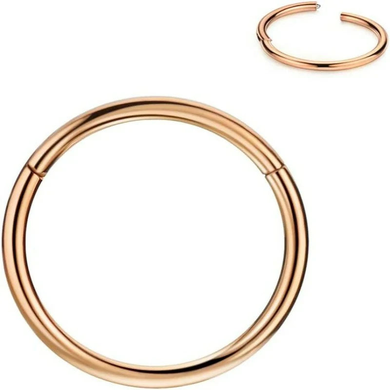 316L Surgical Steel Hinged Nose Rings Hoop for Nostril Septum Cartilage Ear Lobe Piercings