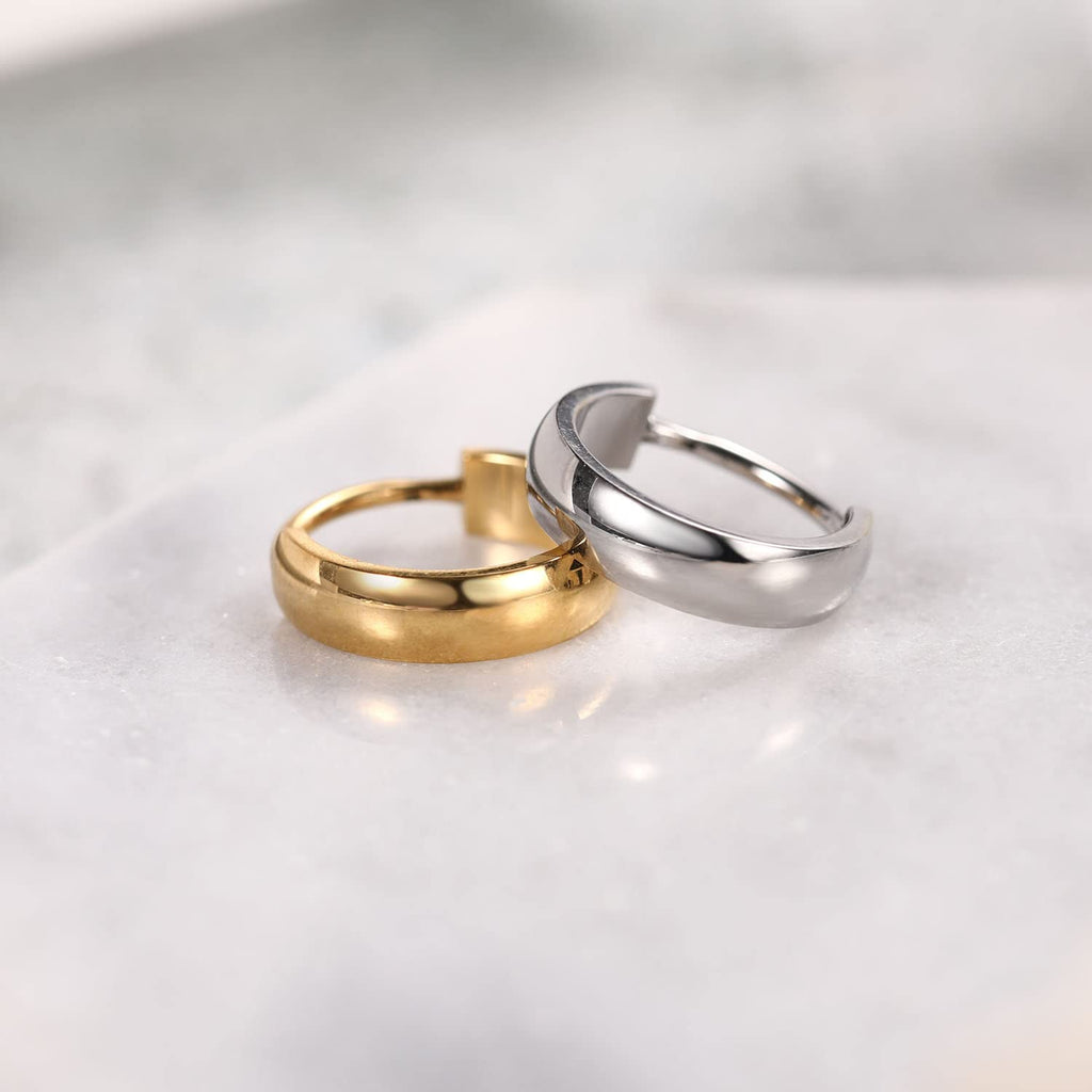 316L Surgical Steel Huggie Earring Small Hoop Earring Conch Lobe Ring Conch Lobe Piercing Jewelry - QIAO Crystal我的商店QIAO Crystal