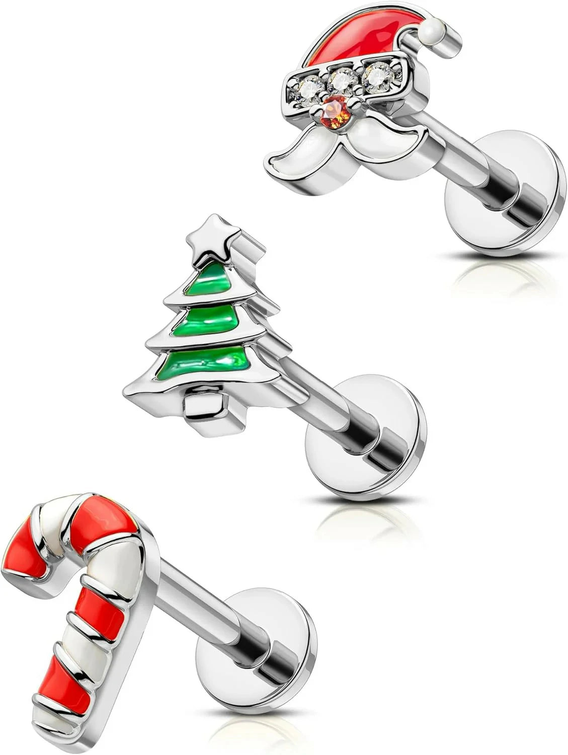 3PCS Cartilage Earrings Stud 16G Helix Tragus Earrings Internally Thread Tragus Medusa Piercing Jewelry Stainless Steel