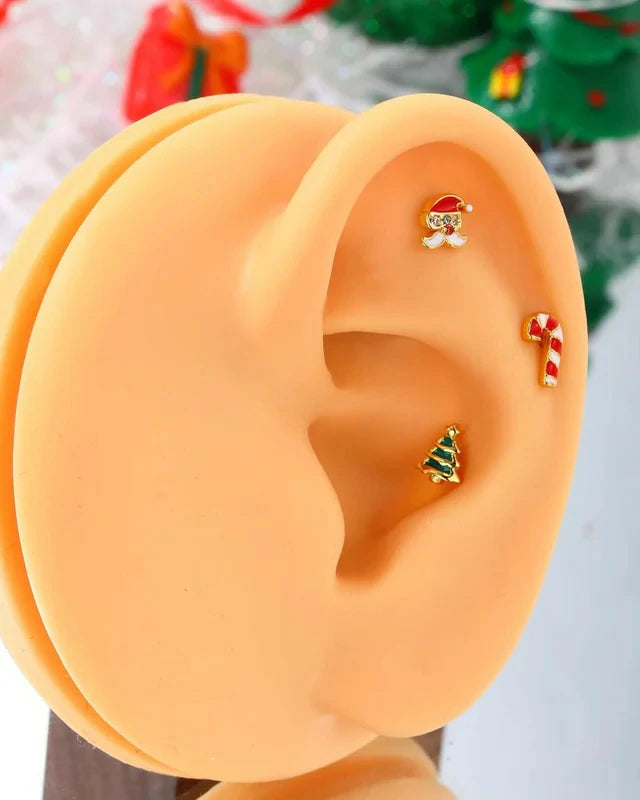 3PCS Cartilage Earrings Stud 16G Helix Tragus Earrings Internally Thread Tragus Medusa Piercing Jewelry Stainless Steel