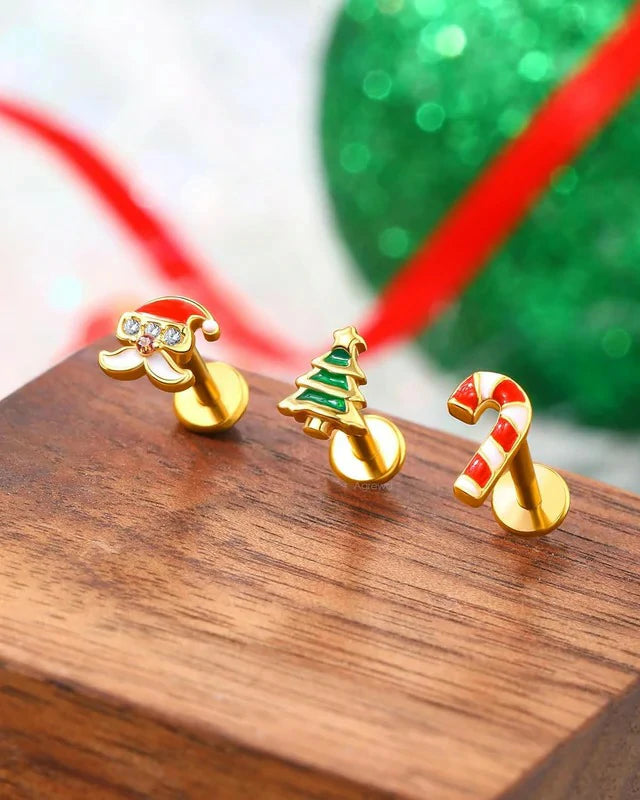 3PCS Cartilage Earrings Stud 16G Helix Tragus Earrings Internally Thread Tragus Medusa Piercing Jewelry Stainless Steel