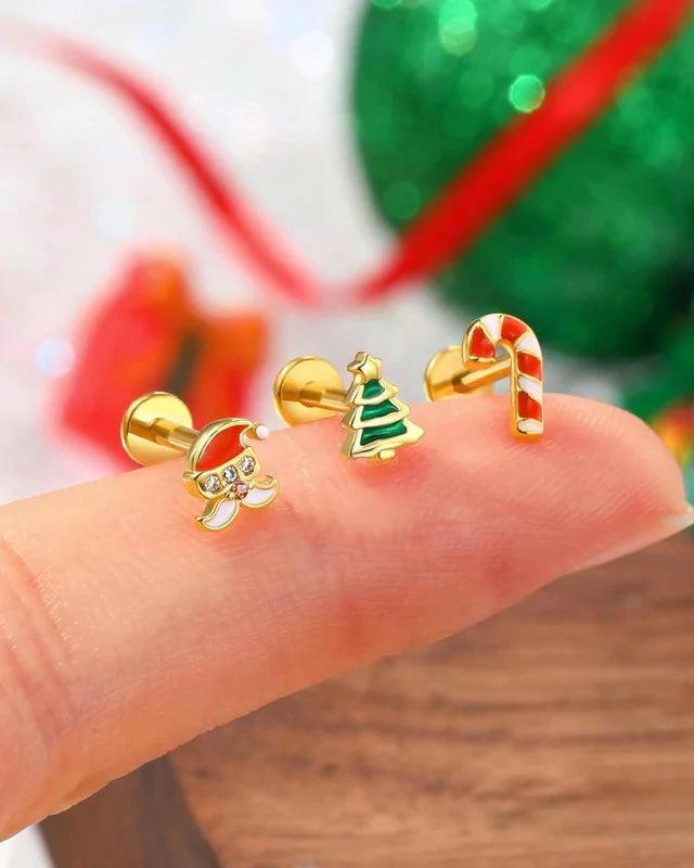 3PCS Cartilage Earrings Stud 16G Helix Tragus Earrings Internally Thread Tragus Medusa Piercing Jewelry Stainless Steel