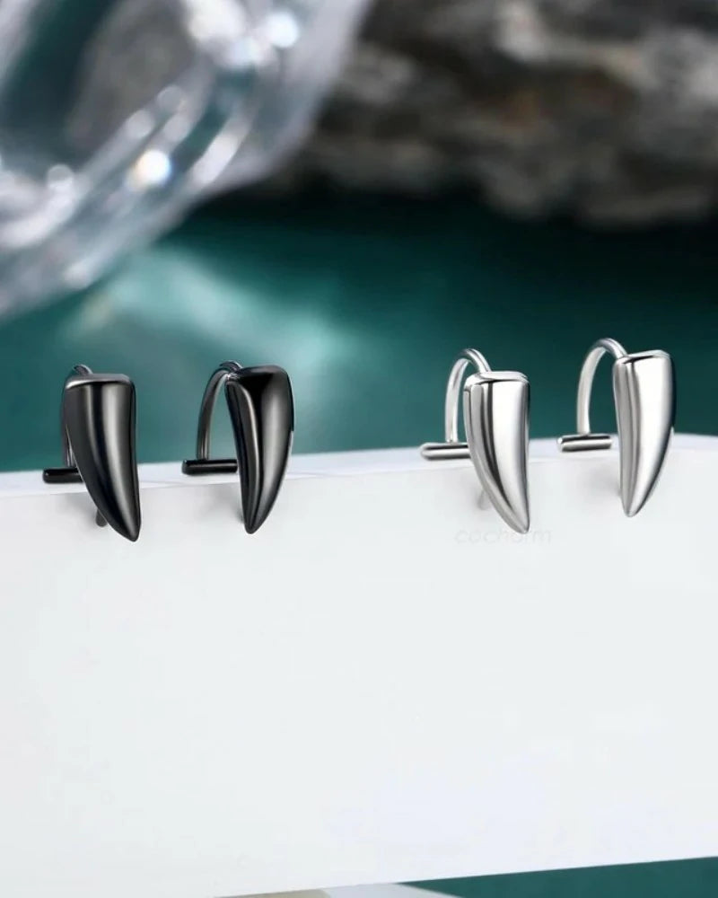 4PCS Fake Lip Ring Vampire Teeth Ring, Adjustable Lip Piercing Non-Piercing