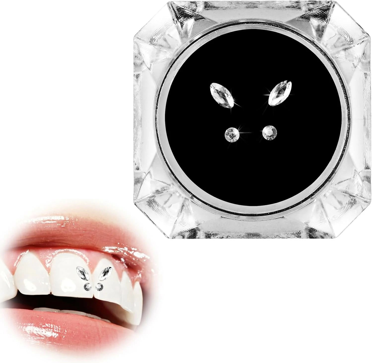 4 Pieces White Tooth Shine  DIY Fashionable Tooth Ornaments Artificial Tooth Gem