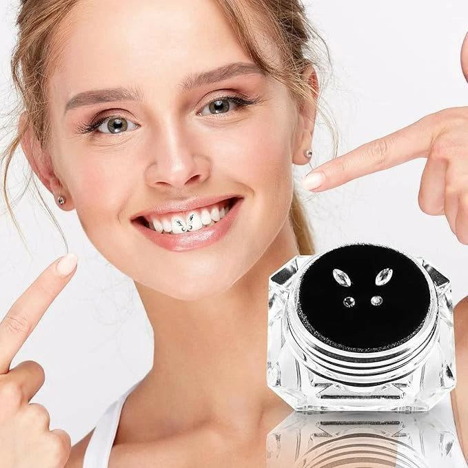 4 Pieces White Tooth Shine  DIY Fashionable Tooth Ornaments Artificial Tooth Gem