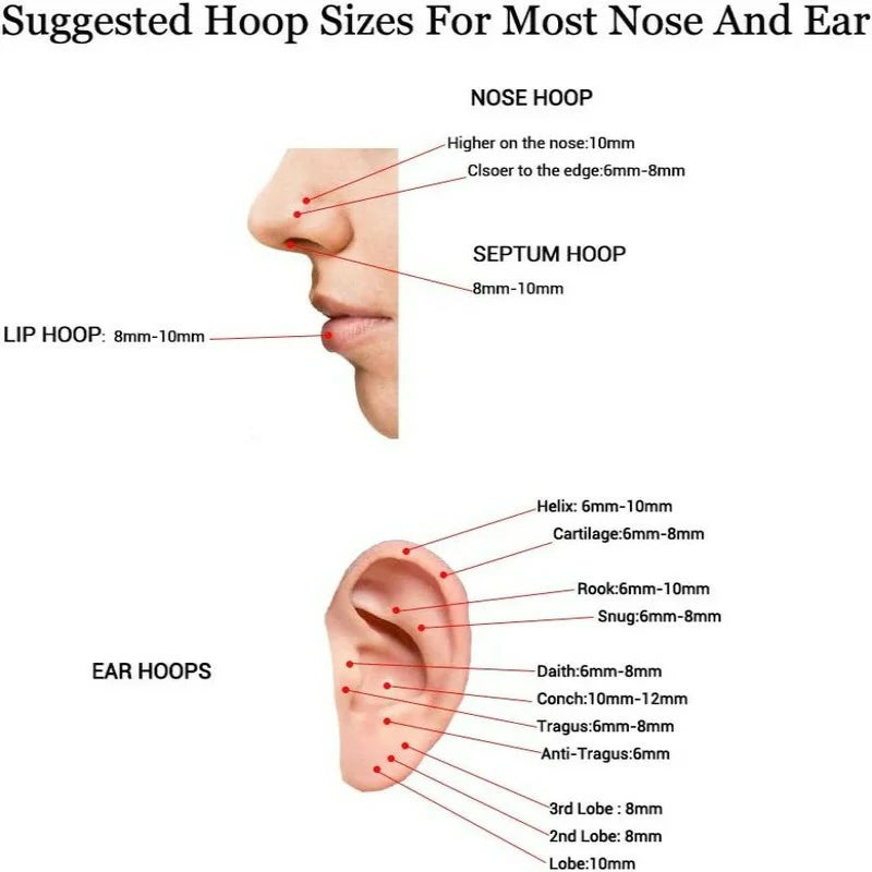 4Pairs 18G Surgical Steel Hinged Clicker Segment Nose Rings Hoop Helix Cartilage Daith Tragus Sleeper