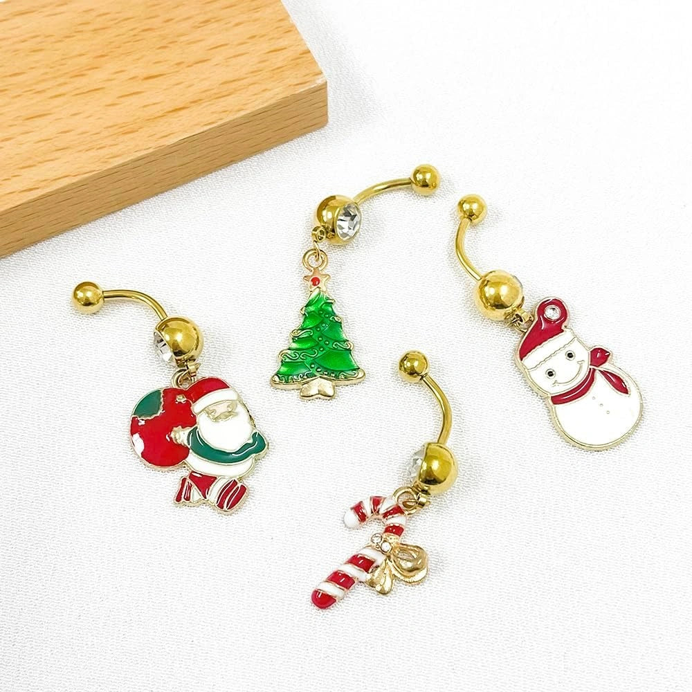 4pcs-14g-christmas-belly-button-rings-for-women-santa-claus-christmas-tree-candy-cane-snowman-18k-gold-plated-stainless-steel-belly-navel-barbell-rings-xmas-bod-display