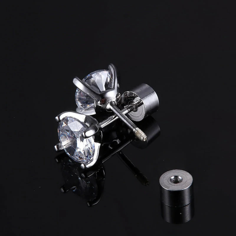 5 Pairs 925 Sterling Silver Stud Earrings 20G Flat Back Earrings