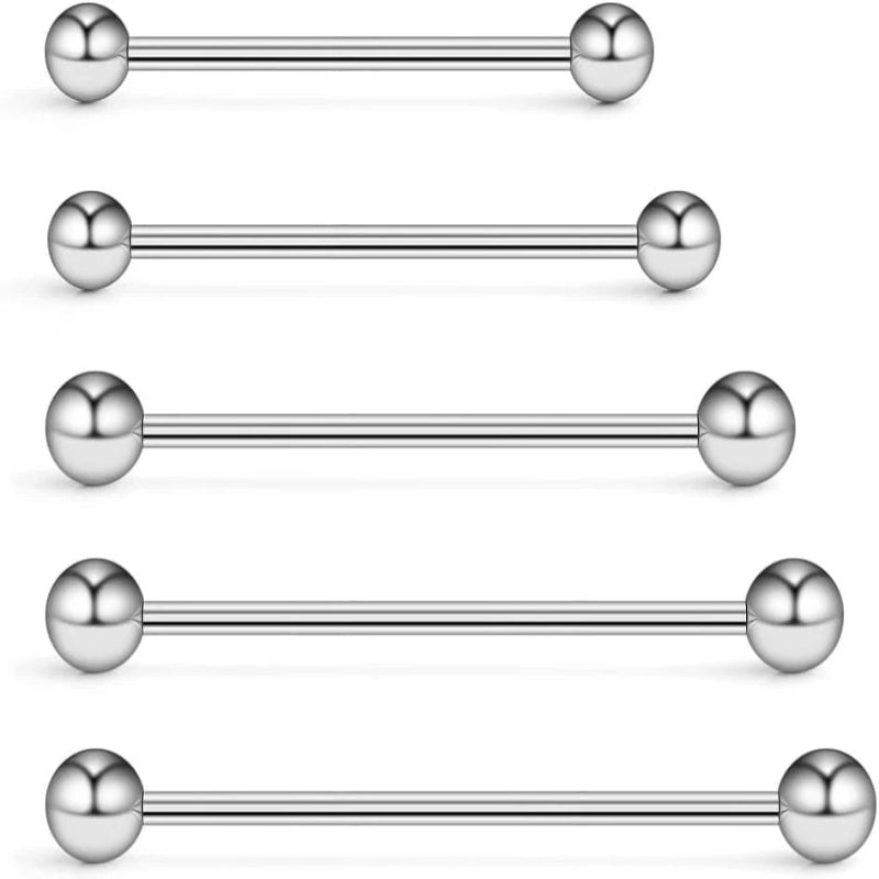 5PCS 14 Gauge Mix Sizes Industrial Barbell Cartilage Earring Body Piercing Jewelry