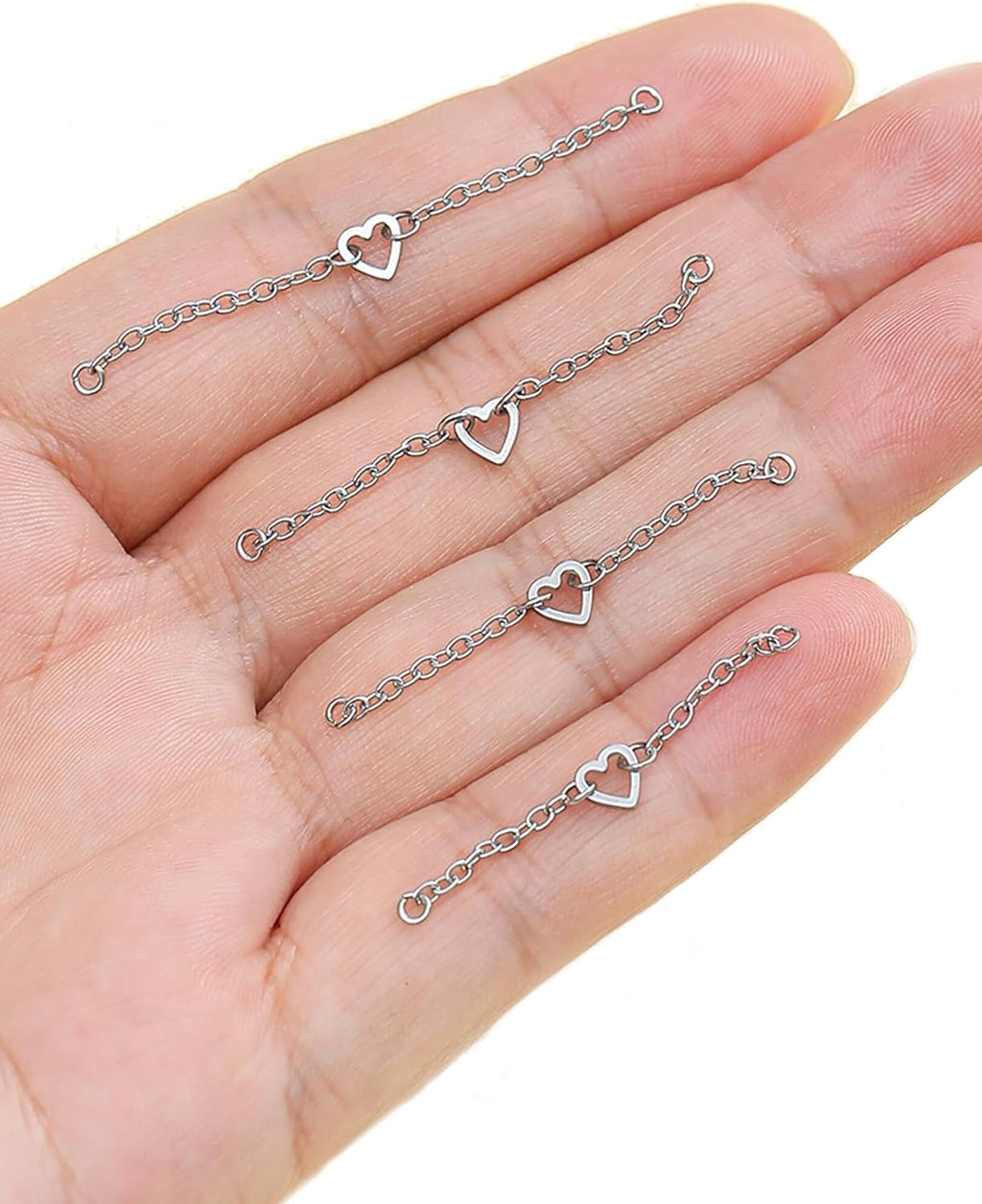 5Pcs Nose Chain Piercing Stainless Steel Across Top Nose Rings Chain Heart Double Nostril - QIAO CrystalQIAO CrystalQIAO Crystal