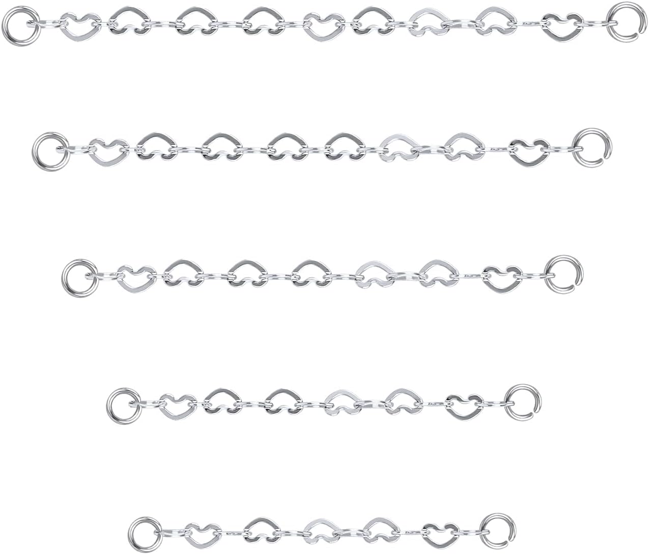 5Pcs Surgical Steel Across Top Nose Rings Chain for Women Nose Studs Nostril Chain - QIAO CrystalQIAO CrystalQIAO Crystal
