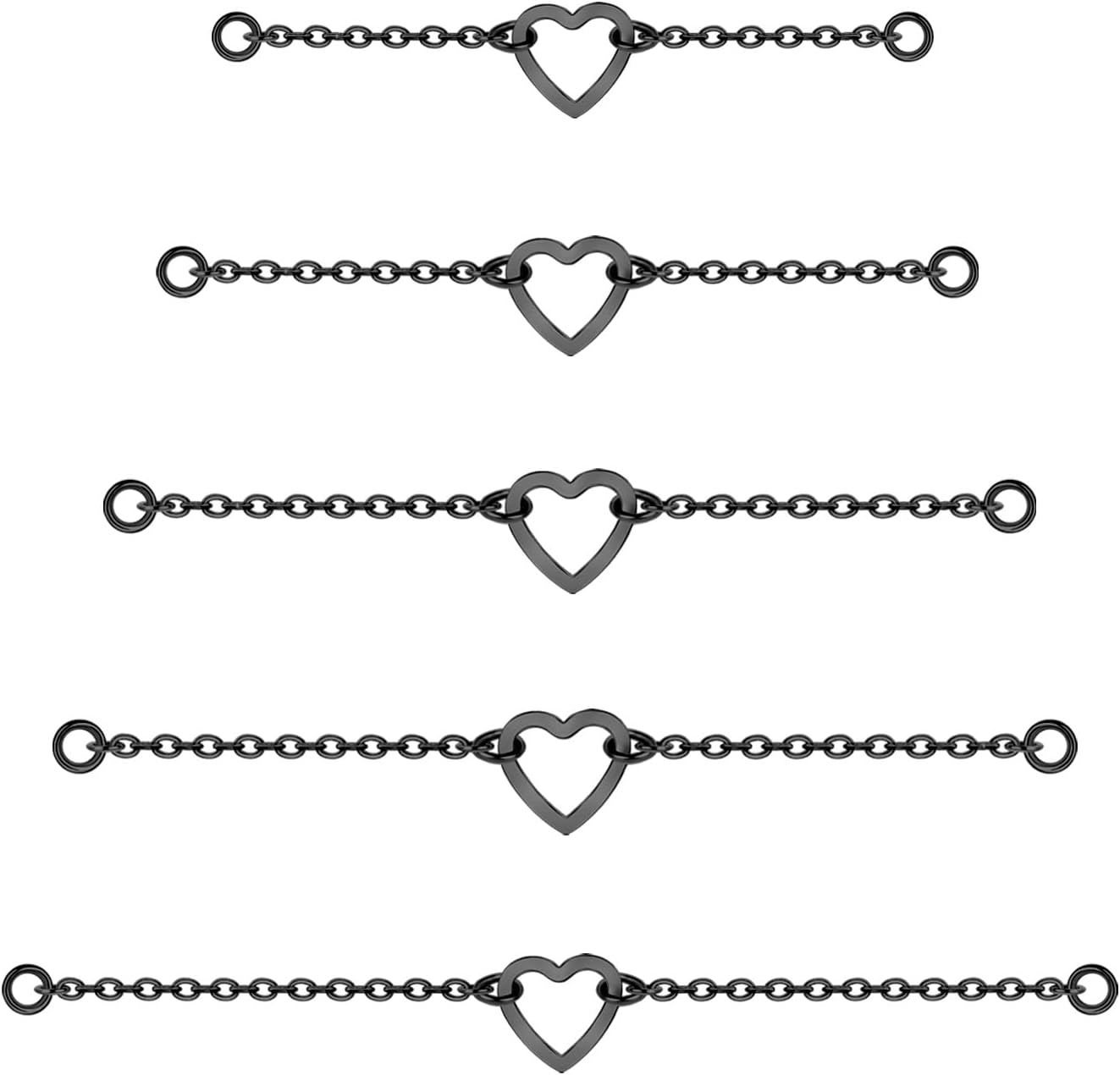 5Pcs Surgical Steel Across Top Nose Rings Chain for Women Nose Studs Nostril Chain - QIAO CrystalQIAO CrystalQIAO Crystal