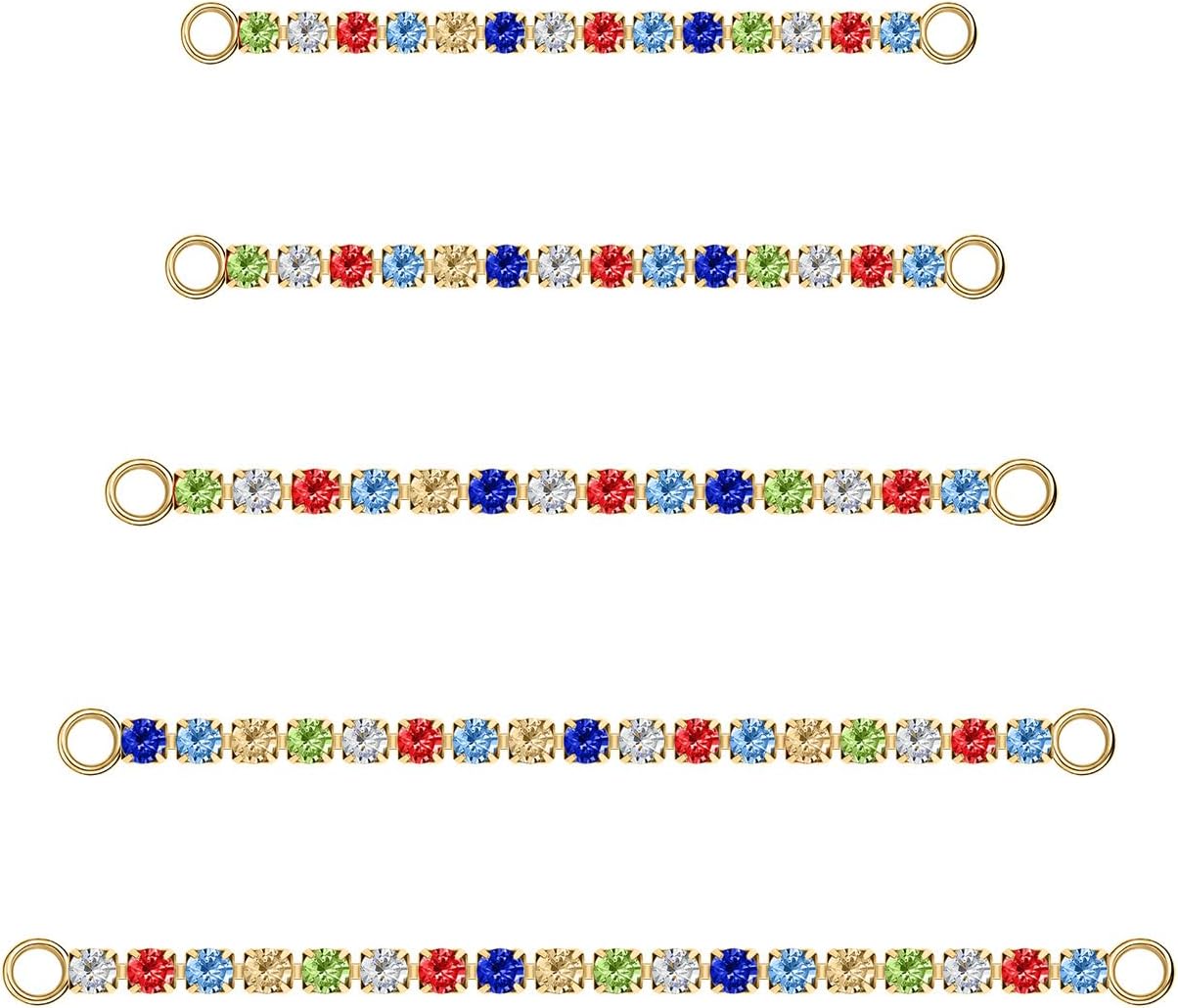 5Pcs Surgical Steel Across Top Nose Rings Chain for Women Nose Studs Nostril Chain - QIAO CrystalQIAO CrystalQIAO Crystal