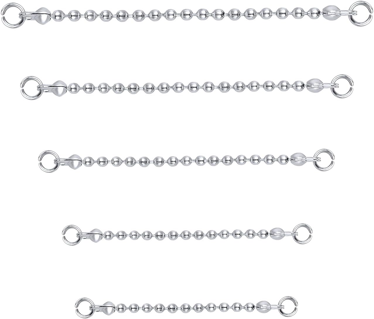 5Pcs Surgical Steel Across Top Nose Rings Chain for Women Nose Studs Nostril Chain - QIAO CrystalQIAO CrystalQIAO Crystal