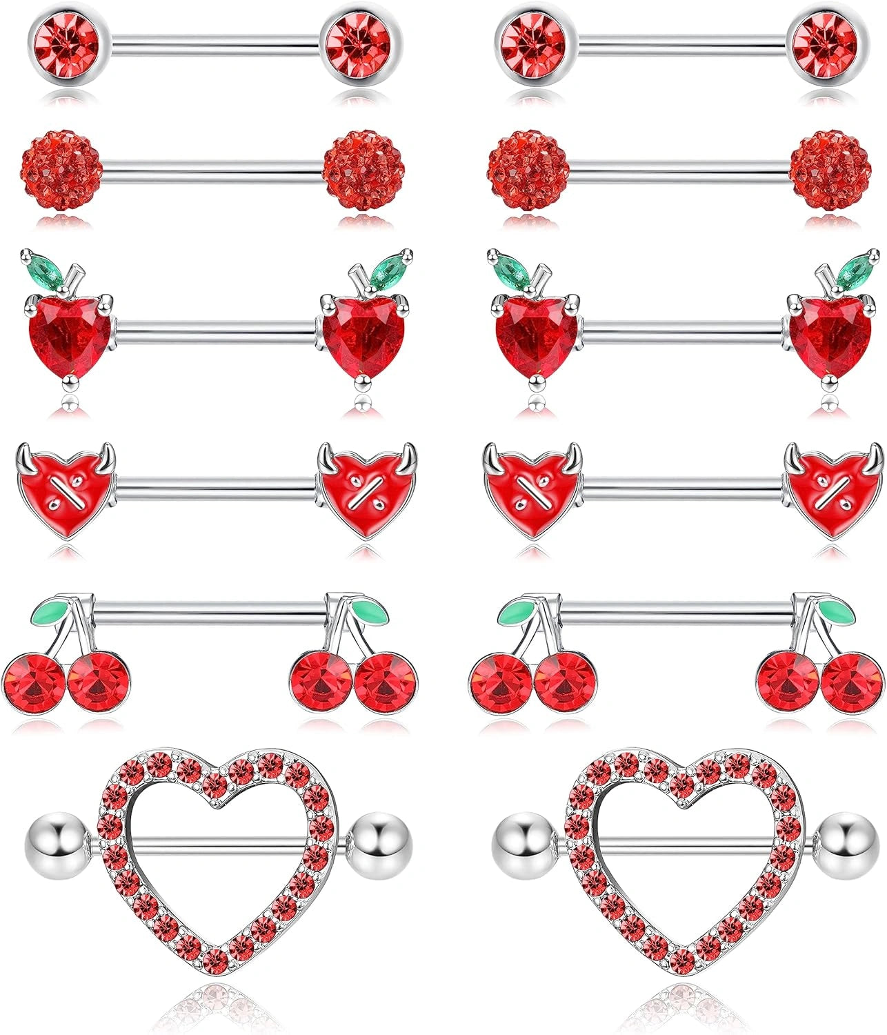 6-pairs-14g-nipple-rings-for-women-316l-stainless-steel-heart-butterfly-moon-cz-flower-barbell-nipple-rings-set-cute-nipplerings-piercing-jewelry-red-stone
