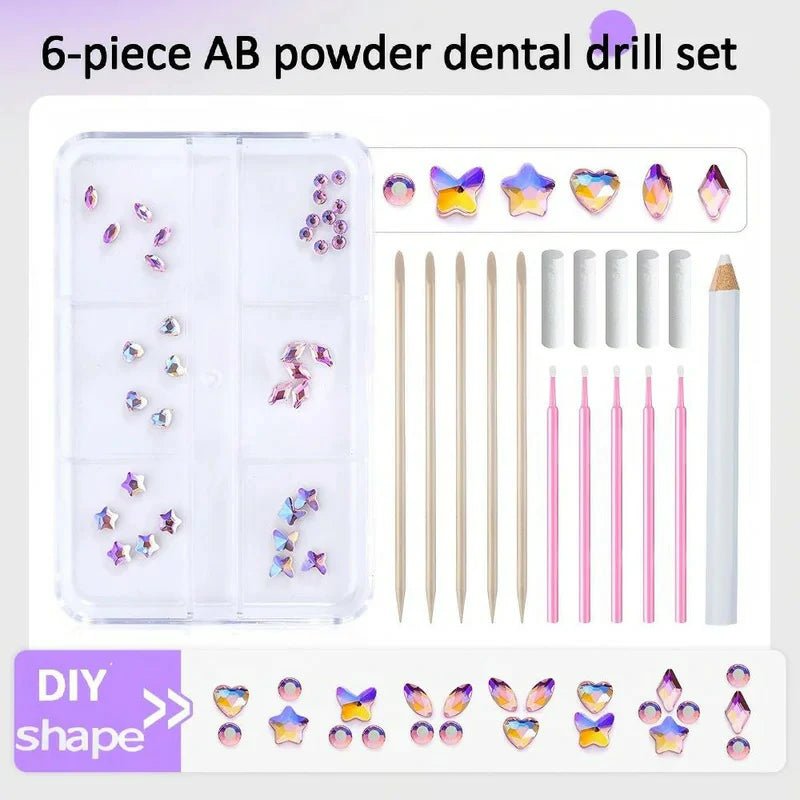 6 - piece Original DIY Tooth Gemz Starter Kit Temporary Cosmetic Crystal Gems - QIAO Crystal我的商店QIAO Crystal