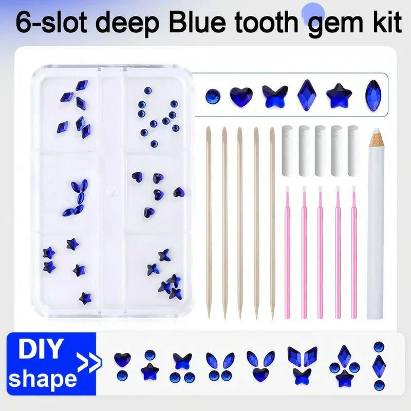 6 - piece Original DIY Tooth Gemz Starter Kit Temporary Cosmetic Crystal Gems - QIAO Crystal我的商店QIAO Crystal