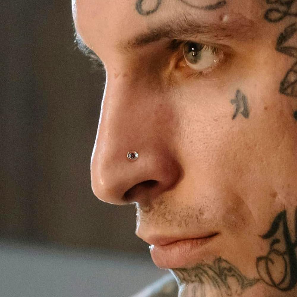 10Pcs Glass Clear Nose Studs for Work,Surgery, 18g/16g Glass Nose Piercing Retainer for Sport, MRIs, CT, Hypoallergenic Flat Top Invisible Nose Rings Studs