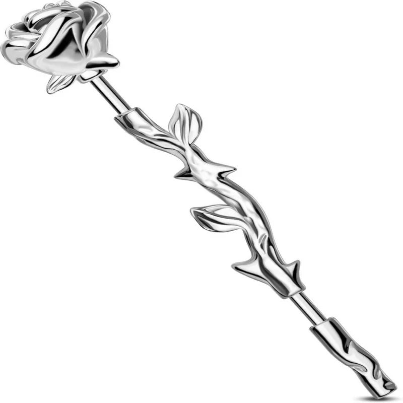 Rose Industrial Ring Flower Industrial Barbell Surgical Steel Industrial Piercing Jewelry
