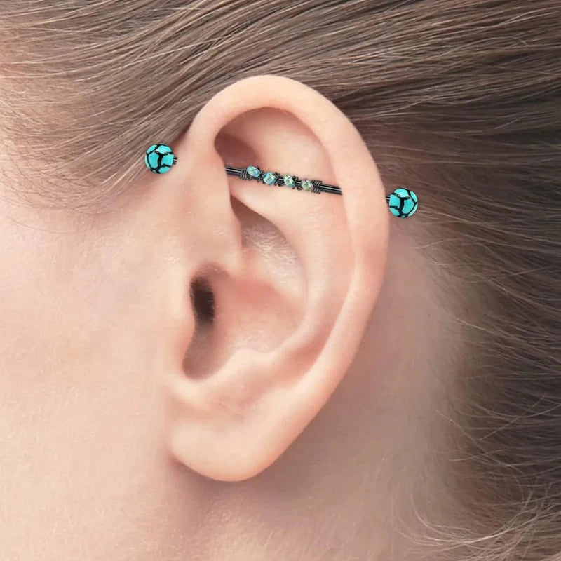 8pcs 14G Industrial Barbell 316L Surgical Stainless Steel Earring Cartilage