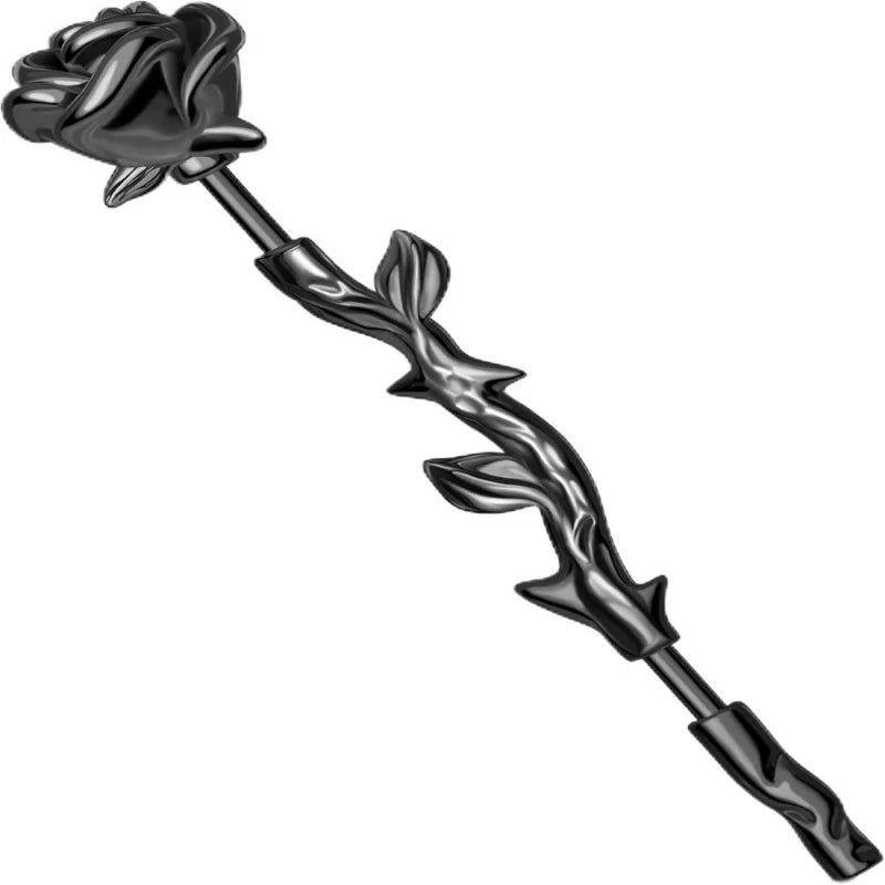 Rose Industrial Ring Flower Industrial Barbell Surgical Steel Industrial Piercing Jewelry