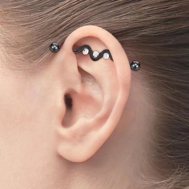 8pcs 14G Industrial Barbell 316L Surgical Stainless Steel Earring Cartilage