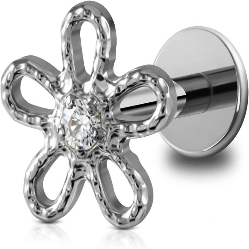 6mm 8mm ASTM F136 Titanium 16G Flatback Stud for Tragus Helix Conch