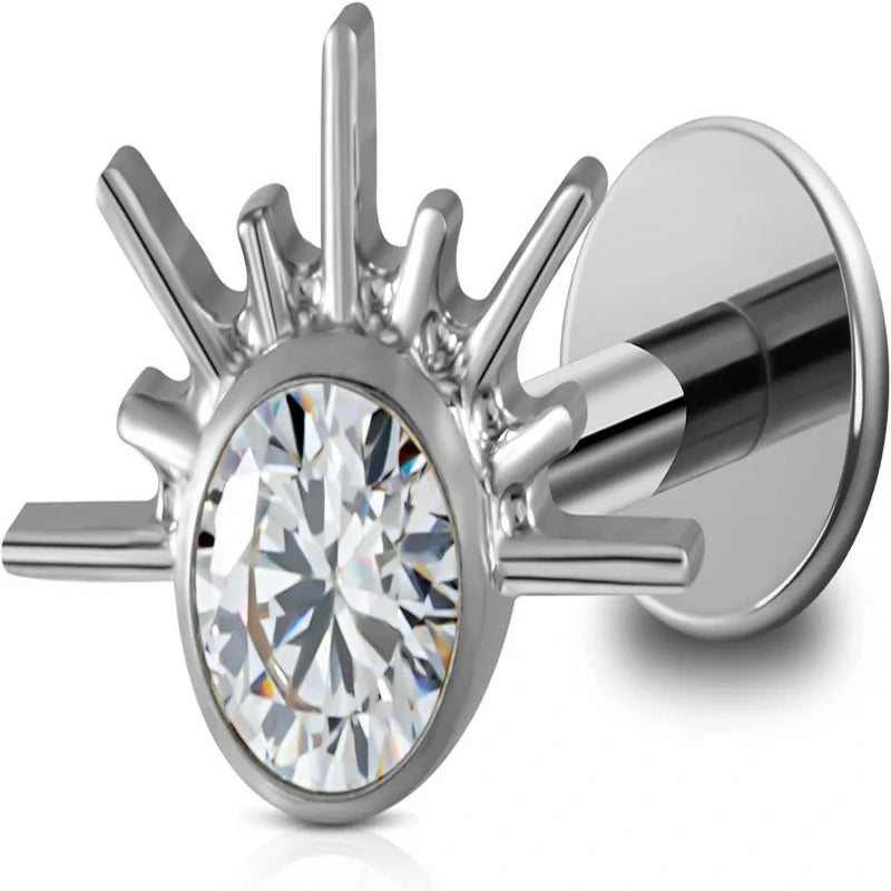 6mm 8mm ASTM F136 Titanium 16G Flatback Stud for Tragus Helix Conch