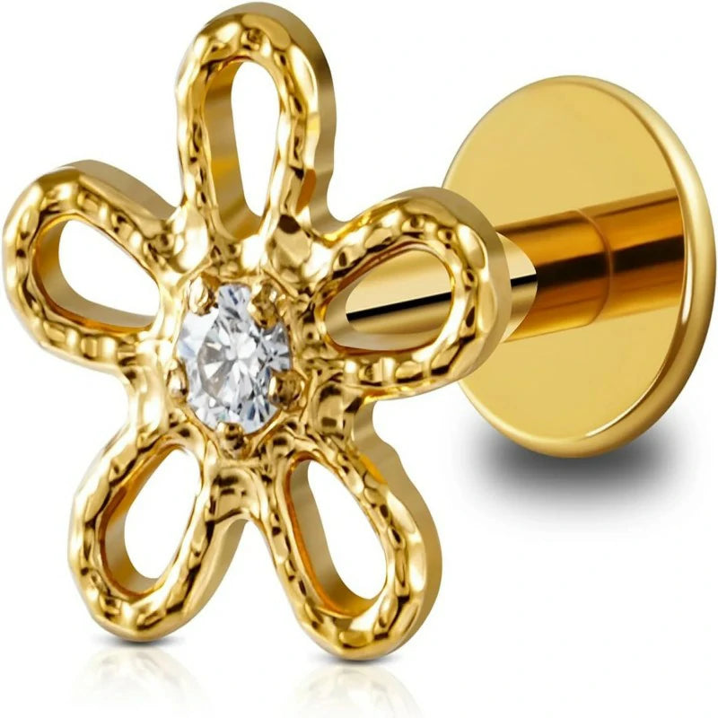 6mm 8mm ASTM F136 Titanium 16G Flatback Stud for Tragus Helix Conch