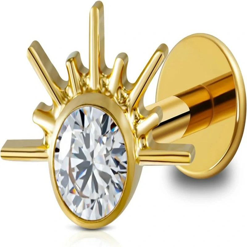 6mm 8mm ASTM F136 Titanium 16G Flatback Stud for Tragus Helix Conch