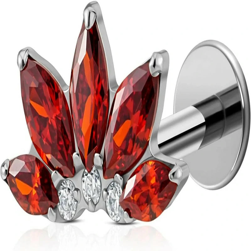 6mm 8mm ASTM F136 Titanium 16G Flatback Stud for Tragus Helix Conch