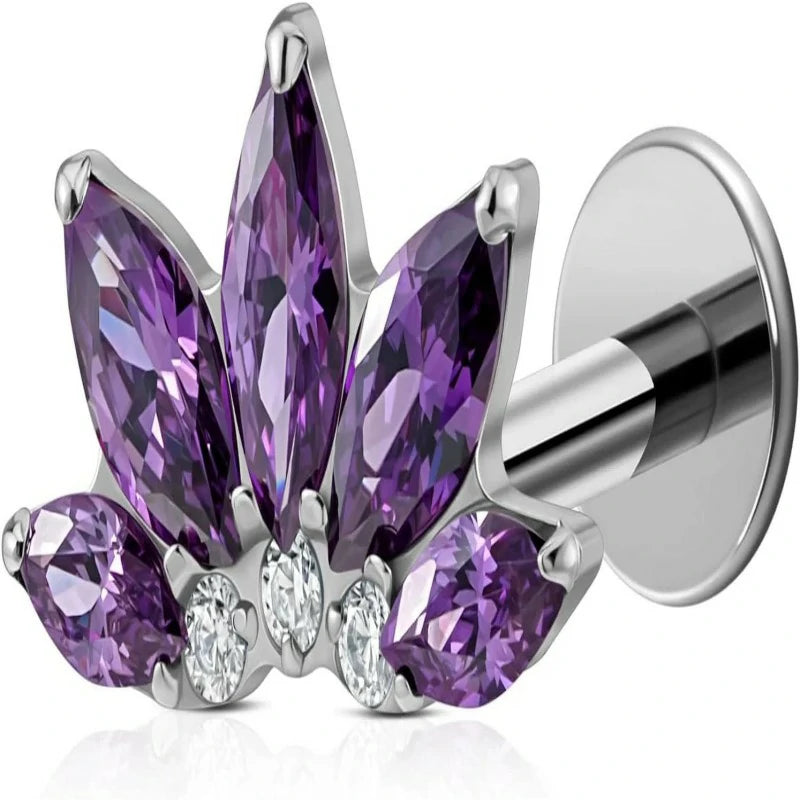 6mm 8mm ASTM F136 Titanium 16G Flatback Stud for Tragus Helix Conch