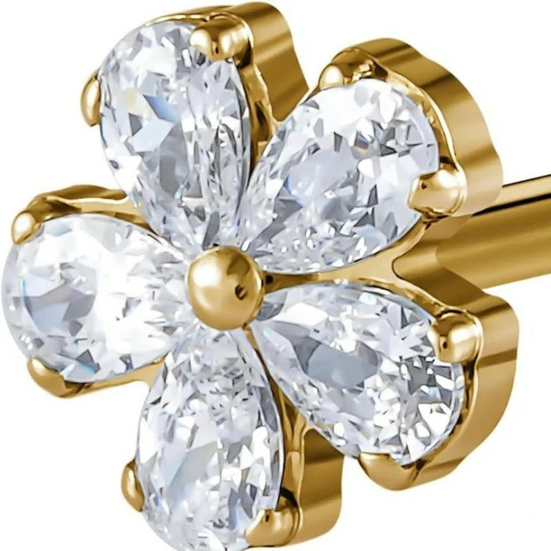 6mm 8mm ASTM F136 Titanium 16G Flatback Stud for Tragus Helix Conch