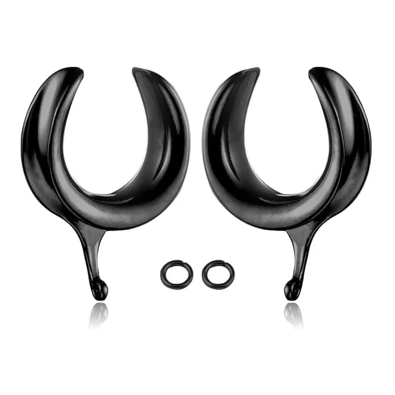 6mm DIY Ear Saddle Tunnel Plugs Stretchers Black Gold Silver Ear Accessories Expander