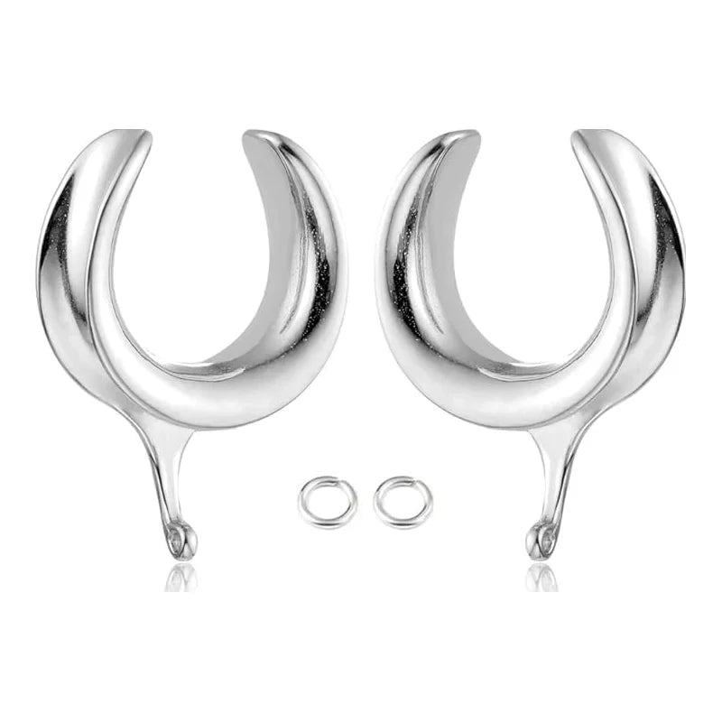 6mm DIY Ear Saddle Tunnel Plugs Stretchers Black Gold Silver Ear Accessories Expander