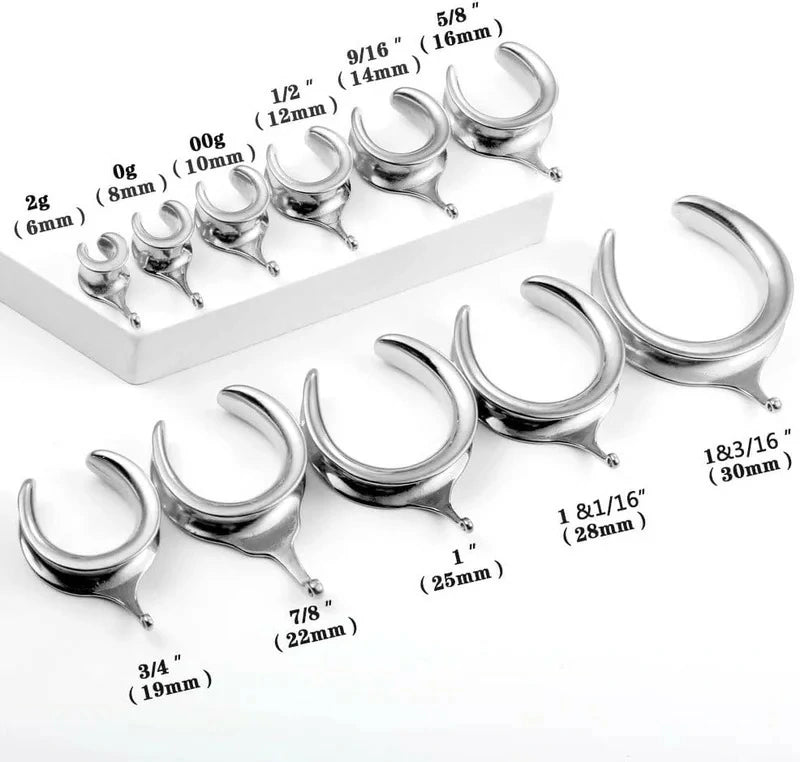 6mm DIY Ear Saddle Tunnel Plugs Stretchers Black Gold Silver Ear Accessories Expander