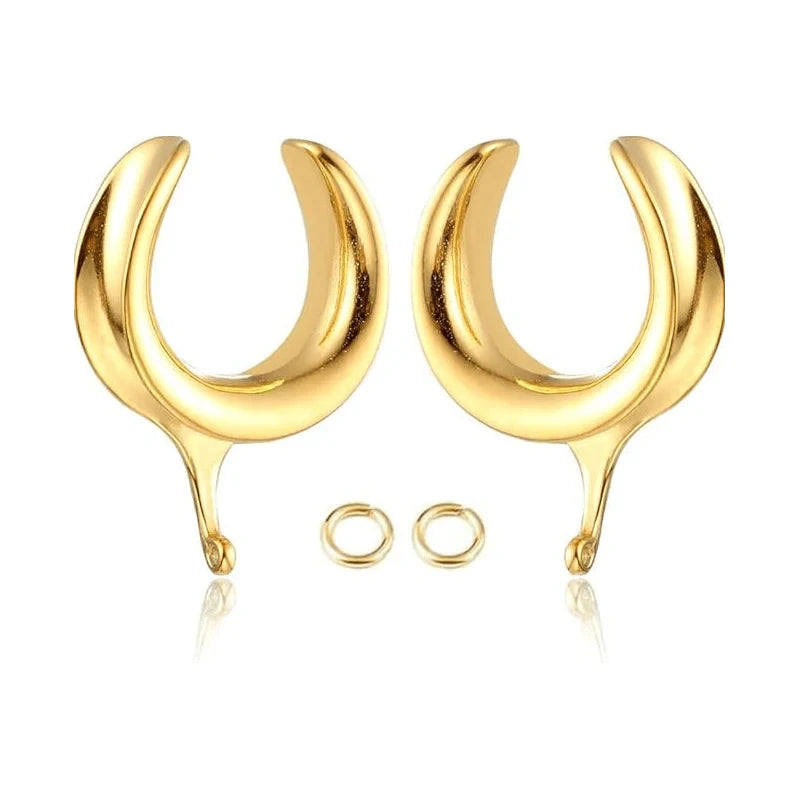 6mm DIY Ear Saddle Tunnel Plugs Stretchers Black Gold Silver Ear Accessories Expander