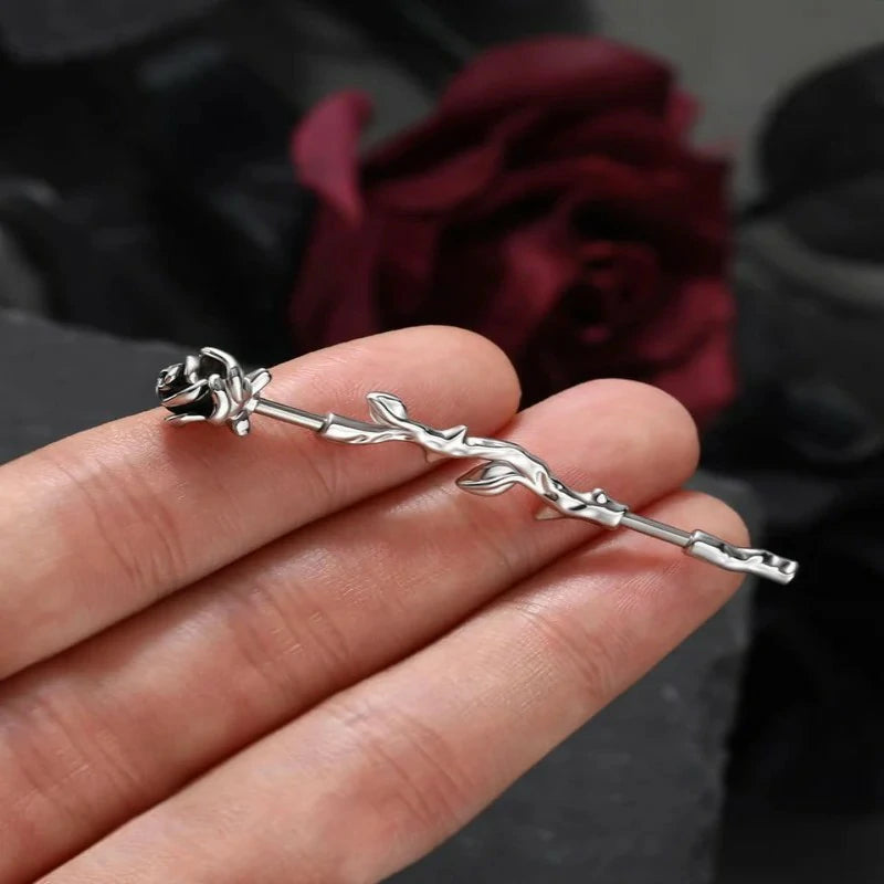Rose Industrial Ring Flower Industrial Barbell Surgical Steel Industrial Piercing Jewelry
